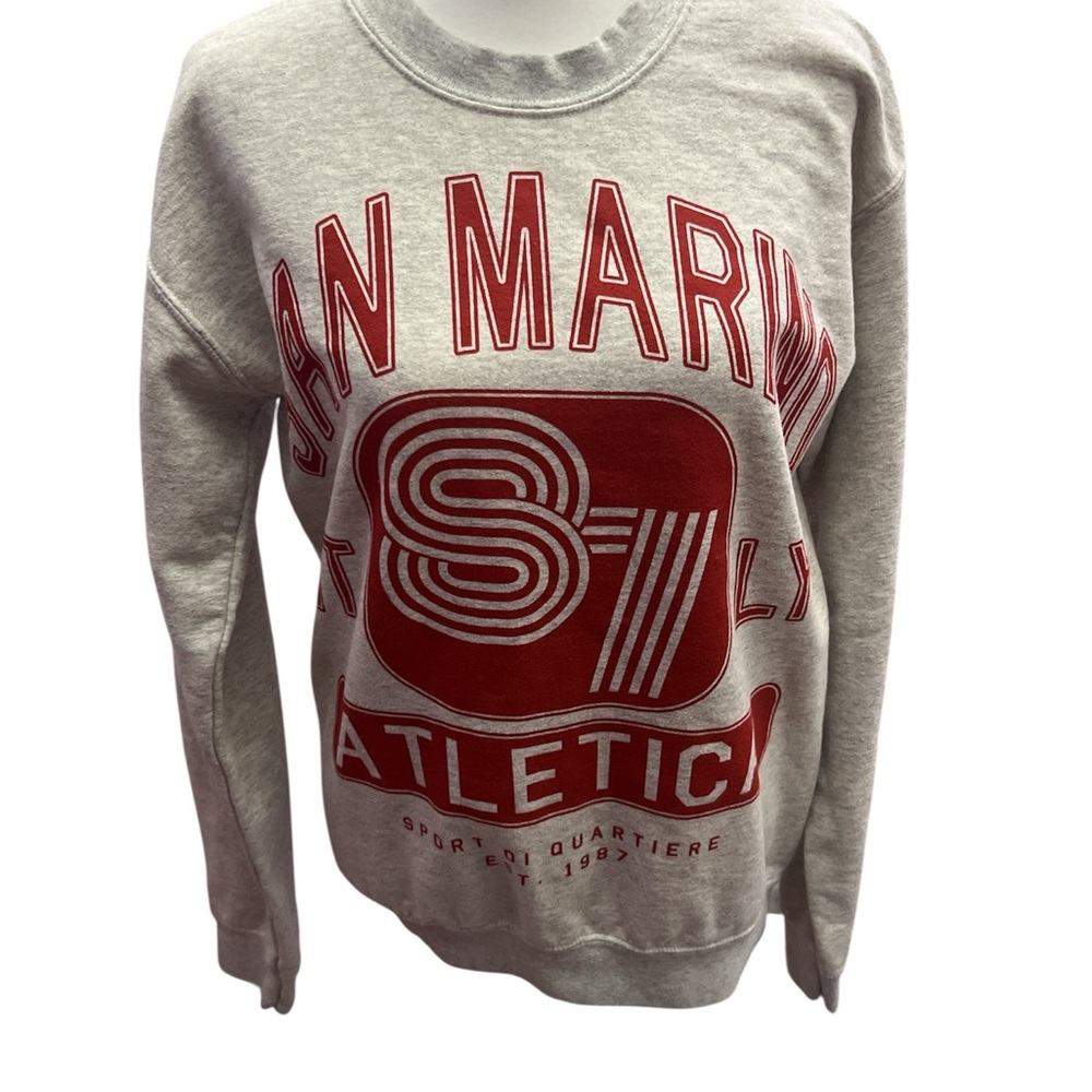 Anthropologie Gray and Red Graphic Sweatshirt